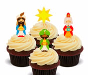 3 Wise Men Kings, Christmas Cupcake Toppers, Standup Fairy Cake Bun Decorations