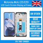 Motorola Moto E22/E22i LCD Touch Screen Display Digitizer with Frame Replacement