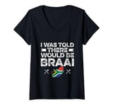 Womens Braai Biltong Design for a Boerewors Fan V-Neck T-Shirt