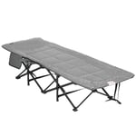 Tältsäng Campingsäng Camping Solstol Väska Mugghållare Upp Till 120Kg Svart 68X186X48Cm