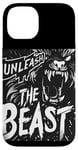 Coque pour iPhone 14 Déclaration cool Unleash the Beast pour garçons et filles