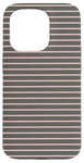 Coque pour iPhone 15 Pro Gris Rose Rayé Girly Esthétique Preppy Stripe