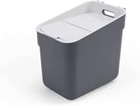 Curver Ready To Collect 20L Sorting Bin - Ideal Under Sink - With Wall Mount for Wall or Door - Kitchen, Bathroom, Laundry Room - 100% Recycled - Anthracite
