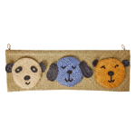 Rice - Raffia Wall Hanger with Animal Face Pockets