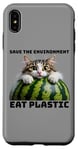 iPhone XS Max Save The Environment Eat Plastic Funny Microplastics Cat Case