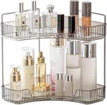 CESTATIVO Organisateur Maquillage, Rangement Maquillage, Organisateur de Cosmétiques, Présentoir Cosmétique, Organisateur de Parfum pour Salle de Bain (Gris, 2 Couches)