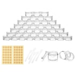 Lot de 42 petits pots 5ml avec couvercle, petit pot avec étiquettes et spatule, mini récipients transparents pour échantillons, cosmétiques, crème à lèvres, nail art