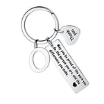 MADHAHEFU Thank You Gifts Retirement Farewell Appreciation Gifts Keychain Initial Gift For Coworker Leaving Gifts For Boss Employee With A Letter Pendant (O)