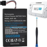 Wup-001 Batterie De Rechange Haute Capacité Avec Tournevis Pour Manette De Jeu Wii U 6600 Mah 3,7 V