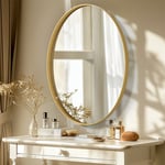 Decorative Oval Wall Mirror Gold Frame Makeup Vanity Mirror Bathroom Bedroom