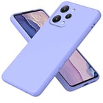 WOKEZ Coque pour Xiaomi Redmi 12 4G/5G, Antichoc Liquide Silicone Cover Case pour Redmi 12 4G/5G, Ultra Mince TPU Housse de Protection Intégrale avec Anti-Rayures-Violet