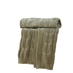 Catherine Lansfield Chunky Marl Knit Cosy, 130x170 cm, Blanket Throw, Olive Green