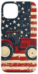 Coque pour iPhone 13 Rouge abstrait ethnique tracteur patriotique drapeau américain ferme