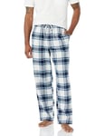 Amazon Essentials Pantalon de Pyjama en Flanelle (Grandes Tailles Disponibles) Homme, Blanc Gris Écossais, XS