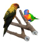 2pcs Wooden Parrot Pet Cage Perches Stand Tree Branch Hanging Toy Decor Fresh