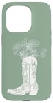 iPhone 15 Pro Sage Green Coastal Cowgirl Floral Cowboy Boot Western Case