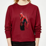 Marvel Spider-man Web Wrap Women's Sweatshirt - Burgundy - S - Burgundy