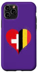 Coque pour iPhone 11 Pro Coeur pour Fier Suisse Belge Un Drapeau Belgique Suisse