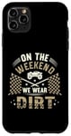 Coque pour iPhone 11 Pro Max Dirt Track Racing le week-end, nous portons un pilote de voiture Dirt Race