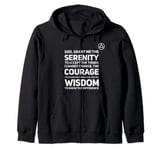 SERENITY PRAYER WITH AA LOGO ALCOHOLICS ANONYMOUS Zip Hoodie