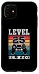 Coque pour iPhone 11 Niveau 25 Débloqué 25 Ans Gamers 25e Anniversaire Jeu