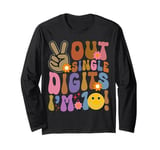 Peace Out Single Digits Tie Dye 10 Year Old Girl Birthday Long Sleeve T-Shirt