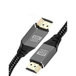 IBRA 2.1 Câble HDMI de 8K à très haut débit, 48 Gbps | Prend en charge 8K@60HZ, 4K@120HZ, 4320p, Compatible avec Fire TV,Assistance 3D,Fonction Ethernet, 8K UHD, 3D-Xbox PlayStation PS3 PS4-2M