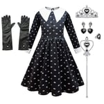 Girls Wednesday Dress - Addams Family Halloween Costume for Kids' Cosplay