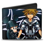 Buckle-Down Hommes Kingdom Hearts II Organisation 13 Mickey/Final Form Sora Bi-Fold Wallet, Multicolore, Taille Standard, Multicolore, Couleur : Noir