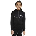 Nike B NSW Repeat PK FZ Hoodie Sweatshirt Boys, Black/White, S