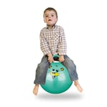 Relaxdays 10022554_53, Green Kids Bouncy Ball with Handle, Mouse, For In-and Outdoors, Animal Print, Space Hopper, 45 cm Diameter, 45 x 45 x 55 cm