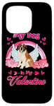 iPhone 15 Pro My Dog Is My Valentine Funny St Bernard Dog Valentines Day Case