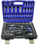 Caisse à Outils Complète en Coffret de Douille en 1/4", 1/2" Clé 108 Pièces