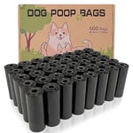 AiTodos® 600PCS Dog Poop Bags, Black, Dog Bags-31 x 22 cm, Suitable for Leaving the House, Polyethylene Material, Portable - Dog Toilet Bags(40 Rolls, 15 per Roll)