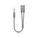 3,5 mm ljudsplitterkabel för datoruttag 3,5 mm 1 hane till 2 hona mikrofon Y-splitter AUX-kabel headset splitteradapter