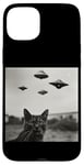 Coque pour iPhone 15 Plus Cat Selfie with UFO Weird 50s Photo ---