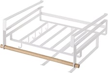 Yamazaki 3158 Tosca Rack Multifonctionnel sous étagère, Blanc, Acier/Bois, Minimaliste, 33.5 x 29 x 16 c m