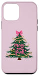 Coque pour iPhone 12 mini Noël pink joyeux et vacances roses fête de fille mignonne