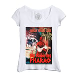 T-Shirt Femme Col Echancré Die Rache Des Pharao Vieille Affiche Allemande De Film Rétro Poster Cinéma Vintage Horreur