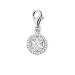 Engelsrufer Pendentif pour femme en forme de fleur de vie en argent sterling serti de 24 pierres de zircone - Fermoir mousqueton - Sans nickel, Ø10, Argent, Zircone cubique