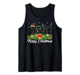 Xmas Lighting Decor Santa Hat Panther Christmas Tank Top