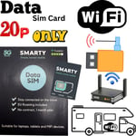 NEW Smarty UK WiFi Router Unlimited £20 DATA ONLY Sim Card Pay As You Go 5G 4G