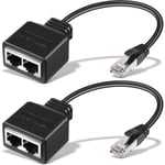 2-pack RJ45 Ethernet-kabelnätverksadapter Ethernet-splitter Ethernet-förlängningsadapter Dubbel nätverkssplitter Kompatibel med Cat5 Cat5e