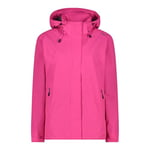 CMP - Veste de Pluie pour Femme avec Capuche Amovible, Fuxia, 44