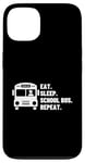 Coque pour iPhone 13 Eat Sleep School Bus Repeat Proud Funny School Bus Driver