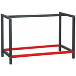 Helloshop26 - Pied établi 125 cm acier anthracite rouge support bureau emballage atelier