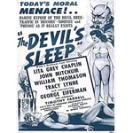 The Devils Sleep Bennies Phenos Drugs 1950's Blue Canvas Wall Art Print