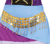 FIESTAS GUIRCA | Ceinture de Monnaies Métallique pour Femme - Accessoire de Costume de Princesse du Désert, Gitane et Voyante - Idéal pour Fêtes et Célébrations - Femme Adulte - Or