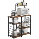 Meuble Rangement Desserte de Cuisine, Etagères de Cuisine pour Stockage, Étagère Four à Micro-Ondes Rack Etagères de Cuisine avec 3+3 Tablettes, 90 x