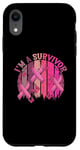 Coque pour iPhone XR Ruban rose « Im A Survivor » pour la sensibilisation au cancer du sein